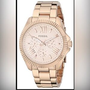 Fossil Cecile am 4569 women's watch in a rose gold-tone stainless steel finish